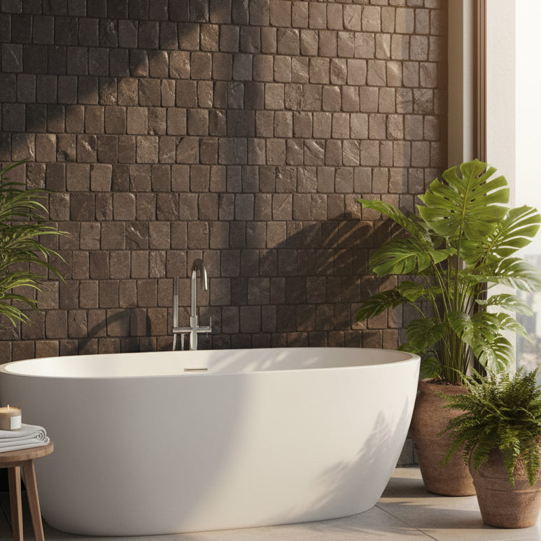 Canine Black Alor Pebble Tile Interlocking