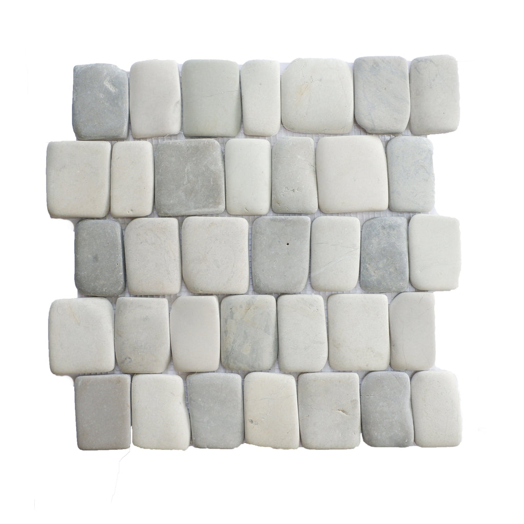 Canine grey interlocking pebble mosaic tile, natural stone bathroom wall tile Thailand