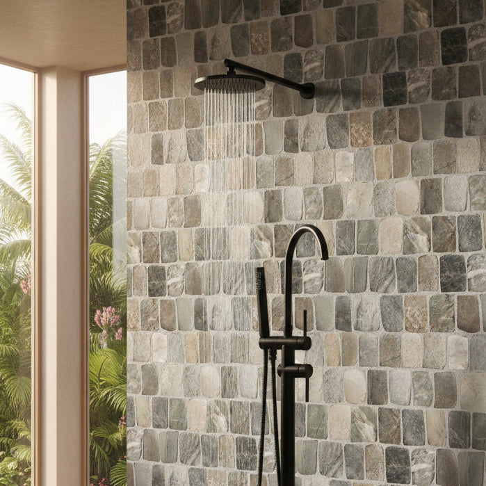 Canine Mixed Pebble Tile Interlocking