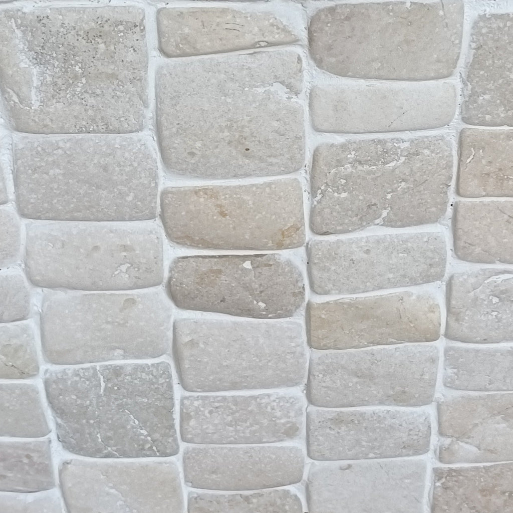 Close-up of a pebble stone mosaic.