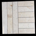 Cream white slatted limestone mosaic wall tile, natural stone bathroom cladding Thailand