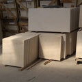 Cream white marble floor tiles plain, natural stone flooring Thailand.