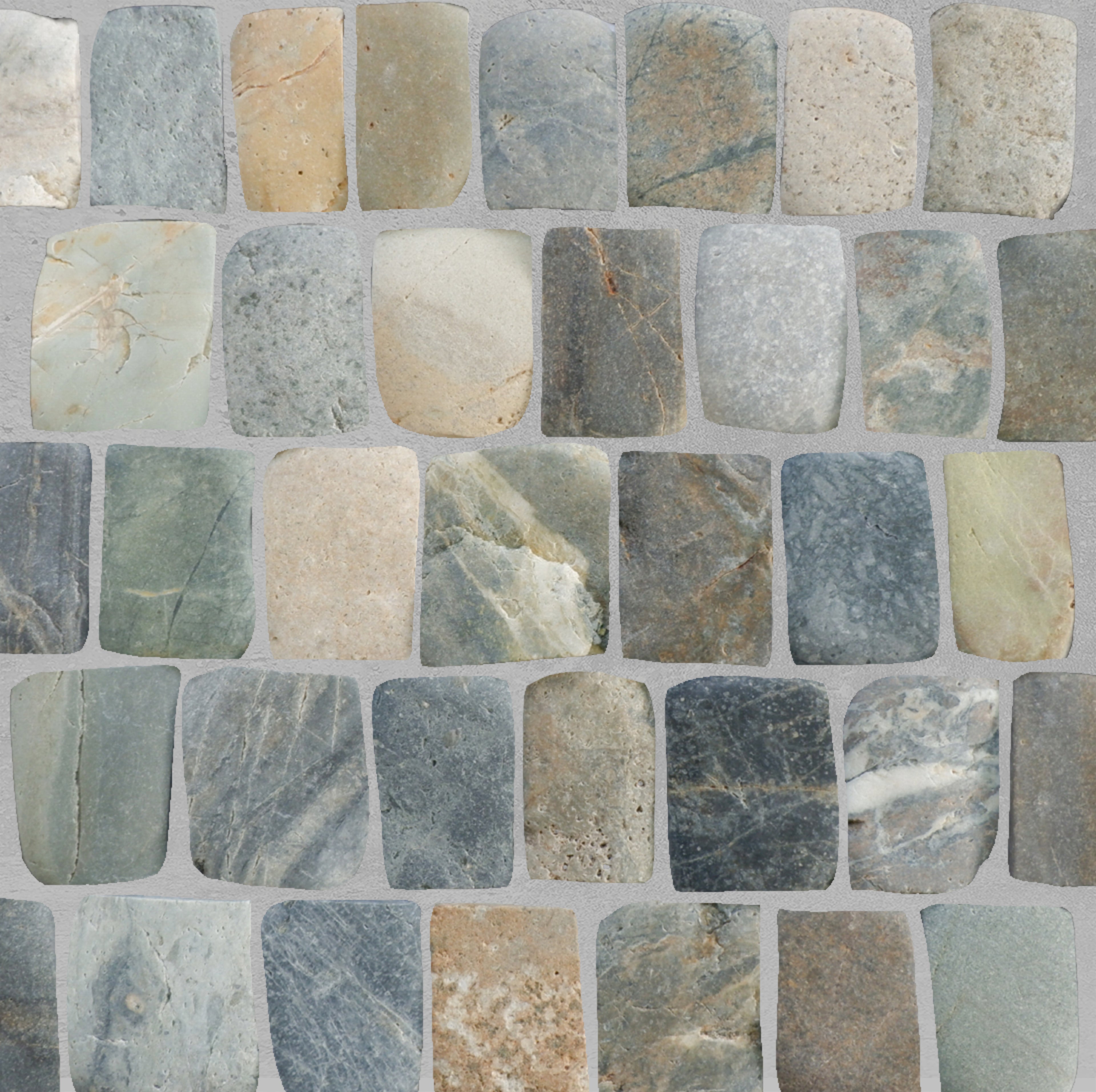 Canine Mixed Pebble Tile Interlocking