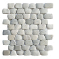 Grey strip pebble tile interlocking, mosaic wall tile, natural stone feature wall Phuket Thailand