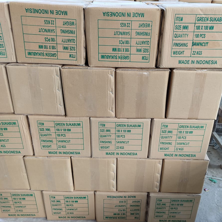 Premium grade Sukabumi green stone swimming pool tiles, tropical villa pool Thailand