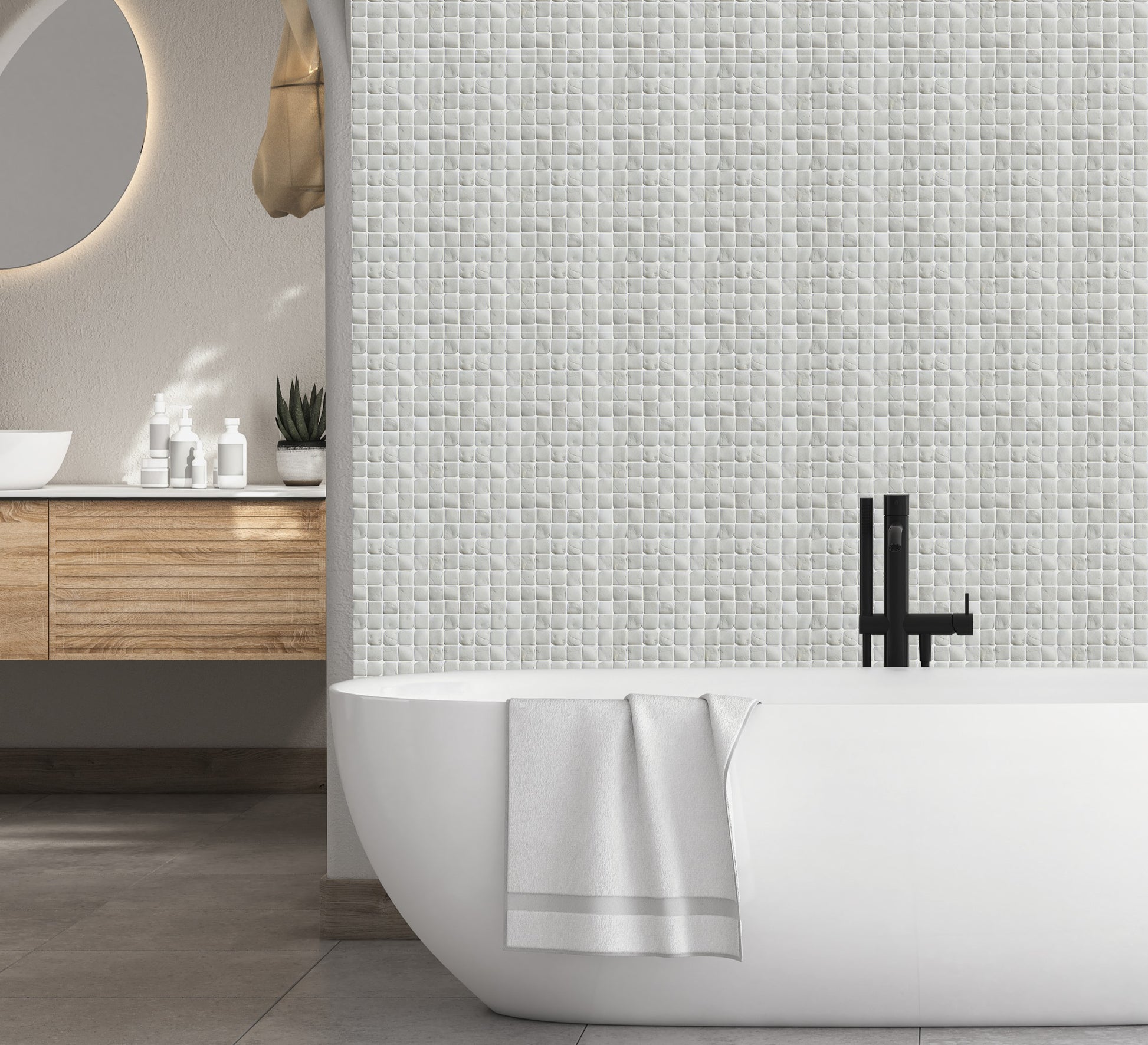 Molar White Pebble 5 - Mosaic Tile
