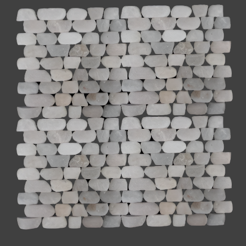 Mosaic light gray pebble stones