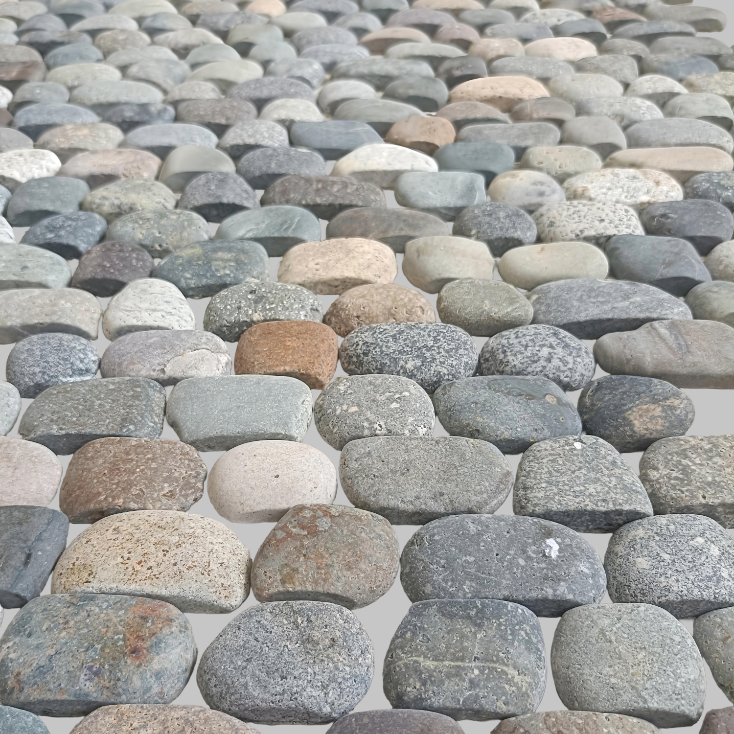 Strip Mixed Pebble  -  Mosaic Tile Interlocking