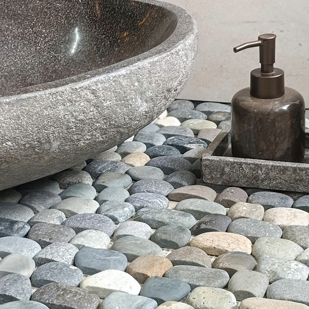 Strip Mixed Pebble  -  Mosaic Tile Interlocking