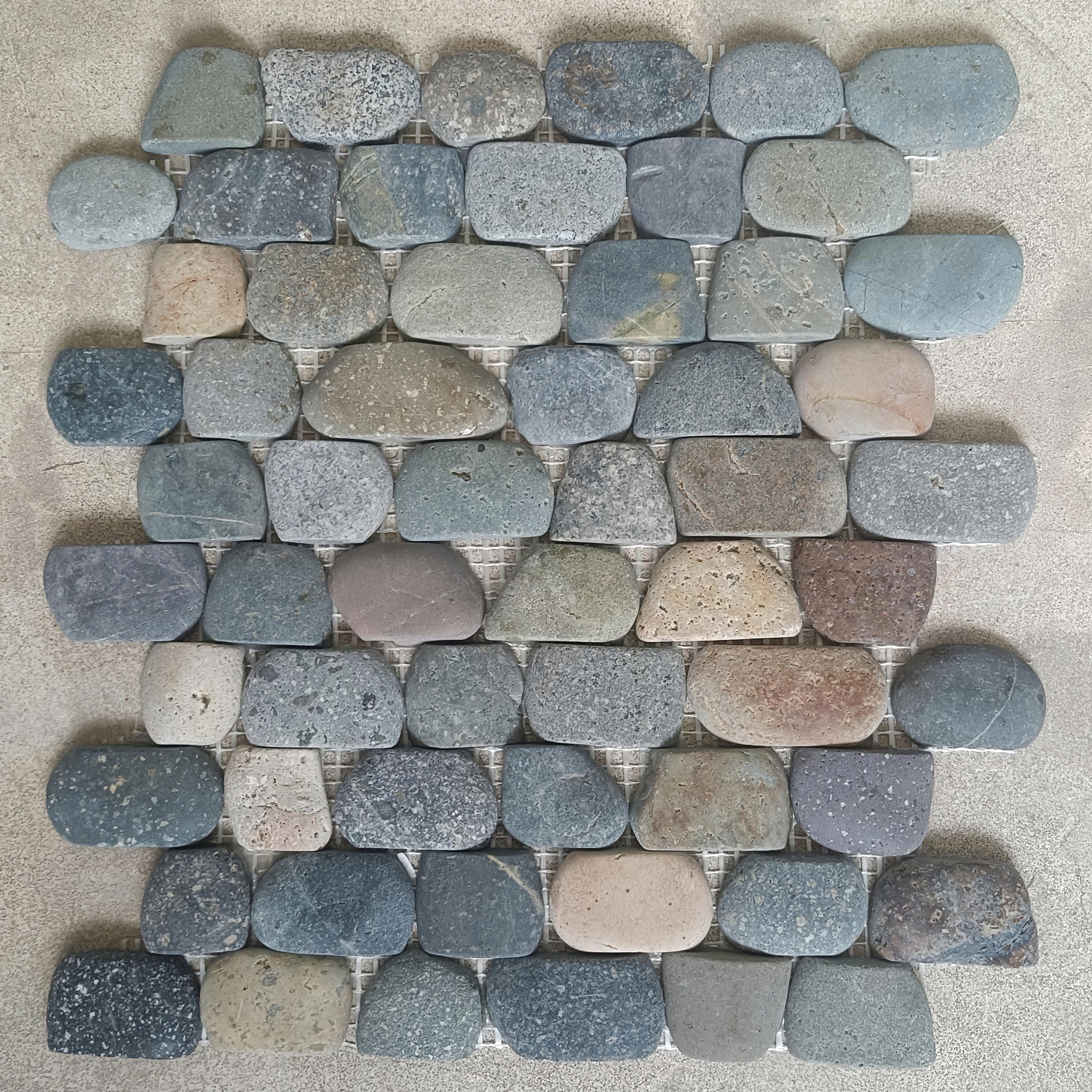 Strip Mixed Pebble  -  Mosaic Tile Interlocking