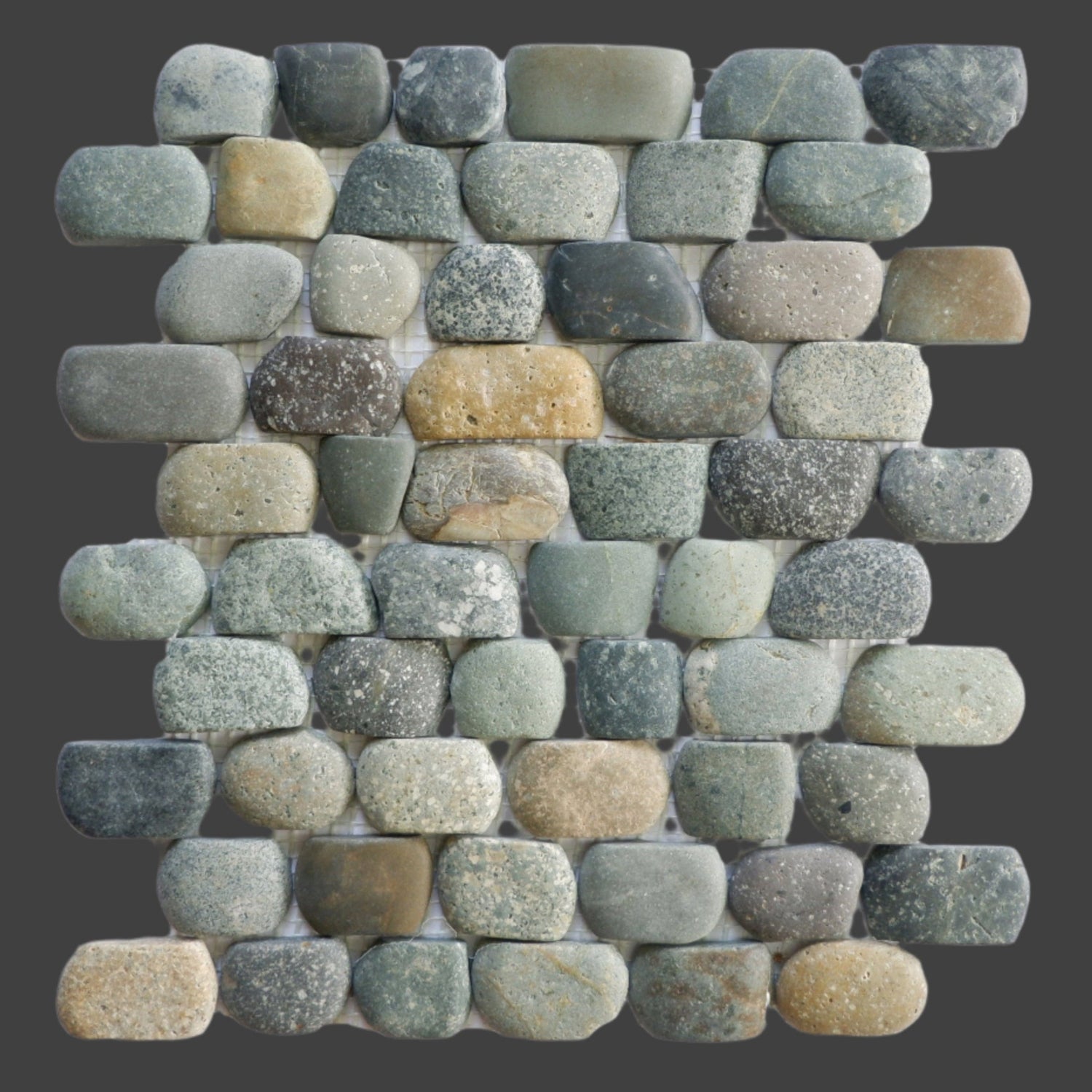 Strip Mixed Pebble  -  Mosaic Tile Interlocking
