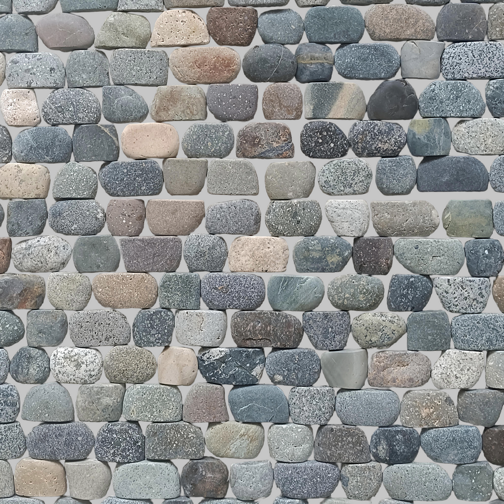 Strip Mixed Pebble  -  Mosaic Tile Interlocking
